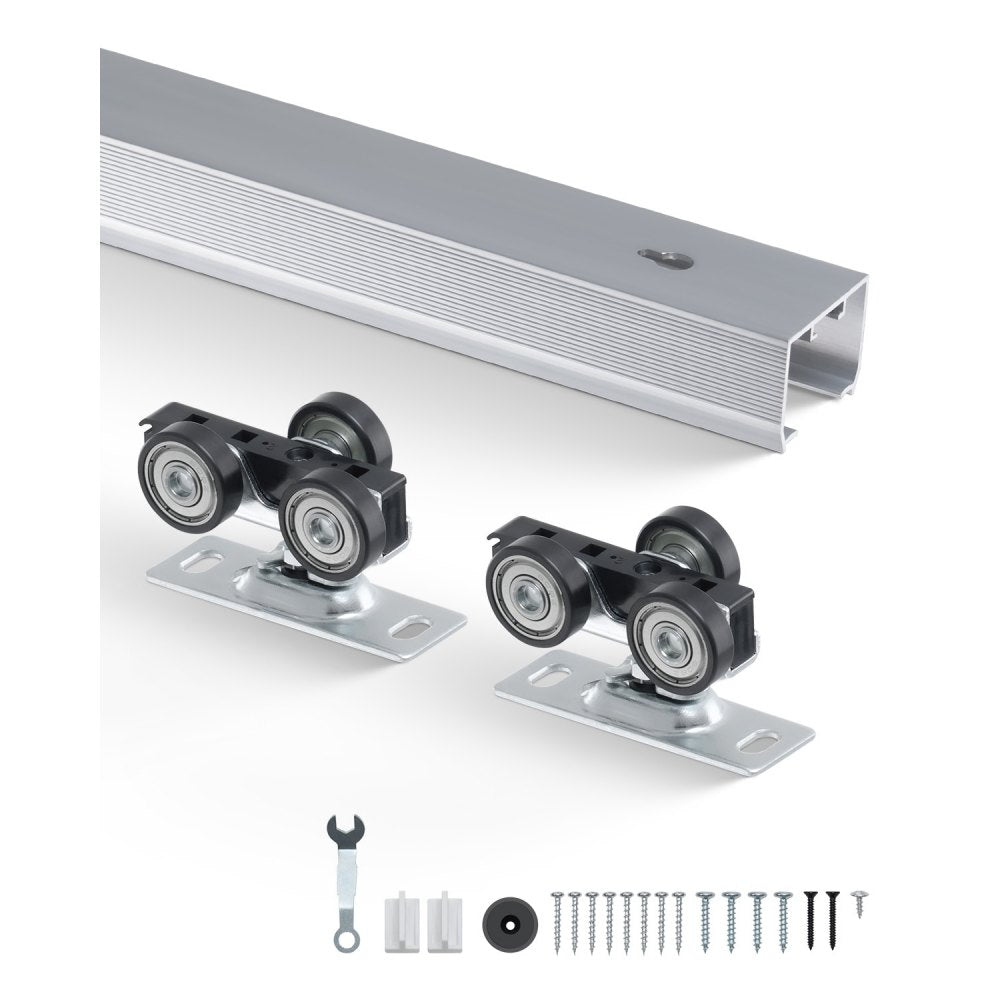VEVOR Sliding Pocket Door Hardware Track Kit, 5.73 ft Heavy Duty Pocket Door Hardware Kit, Commercial Grade Pocket Door