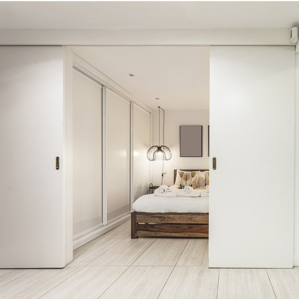 VEVOR Bypass Door Hardware, 8ft Heavy Duty Bypass Sliding Door Hardware Kit, Aluminum Alloy Sliding Closet Door