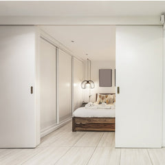 VEVOR Bypass Door Hardware, 8ft Heavy Duty Bypass Sliding Door Hardware Kit, Aluminum Alloy Sliding Closet Door