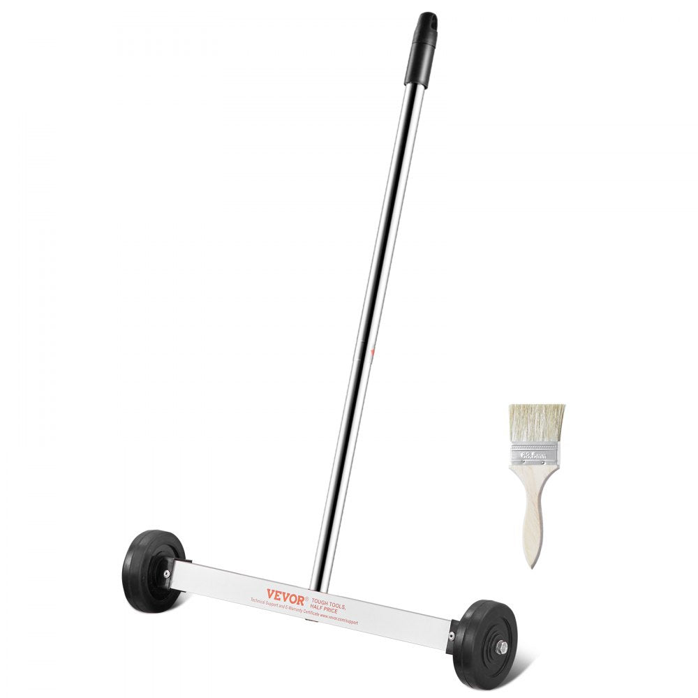 VEVOR Magnetic Sweeper with Wheels, 15inch Mini Magnetic Sweeper, 8 lbs Capacity, Adjustable Handle, Lightweight