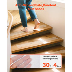 VEVOR Anti-Slip Tape, 30 FT x 4 inch Transparent Non-Slip Grip Tape for Indoor & Outdoor Use, Ultra-Clear Non Skid