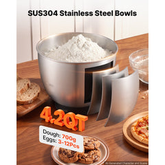 VEVOR 4.2 Qt Tilt Head Stand Mixer 400W Electric Dough Mixer, 6 Speeds Food Kitchen Mixer with Stainless Steel Bowl