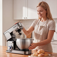 VEVOR 7.4 Qt Tilt Head Stand Mixer 500W Electric Dough Mixer, 6 Speeds with Pulse Food Kitchen Mixer with Stainless