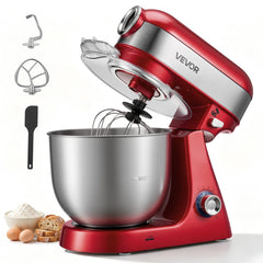 VEVOR 5.3 Qt Tilt Head Stand Mixer 400W Electric Dough Mixer, 10 Speeds Food Kitchen Mixer with Stainless Steel Bowl