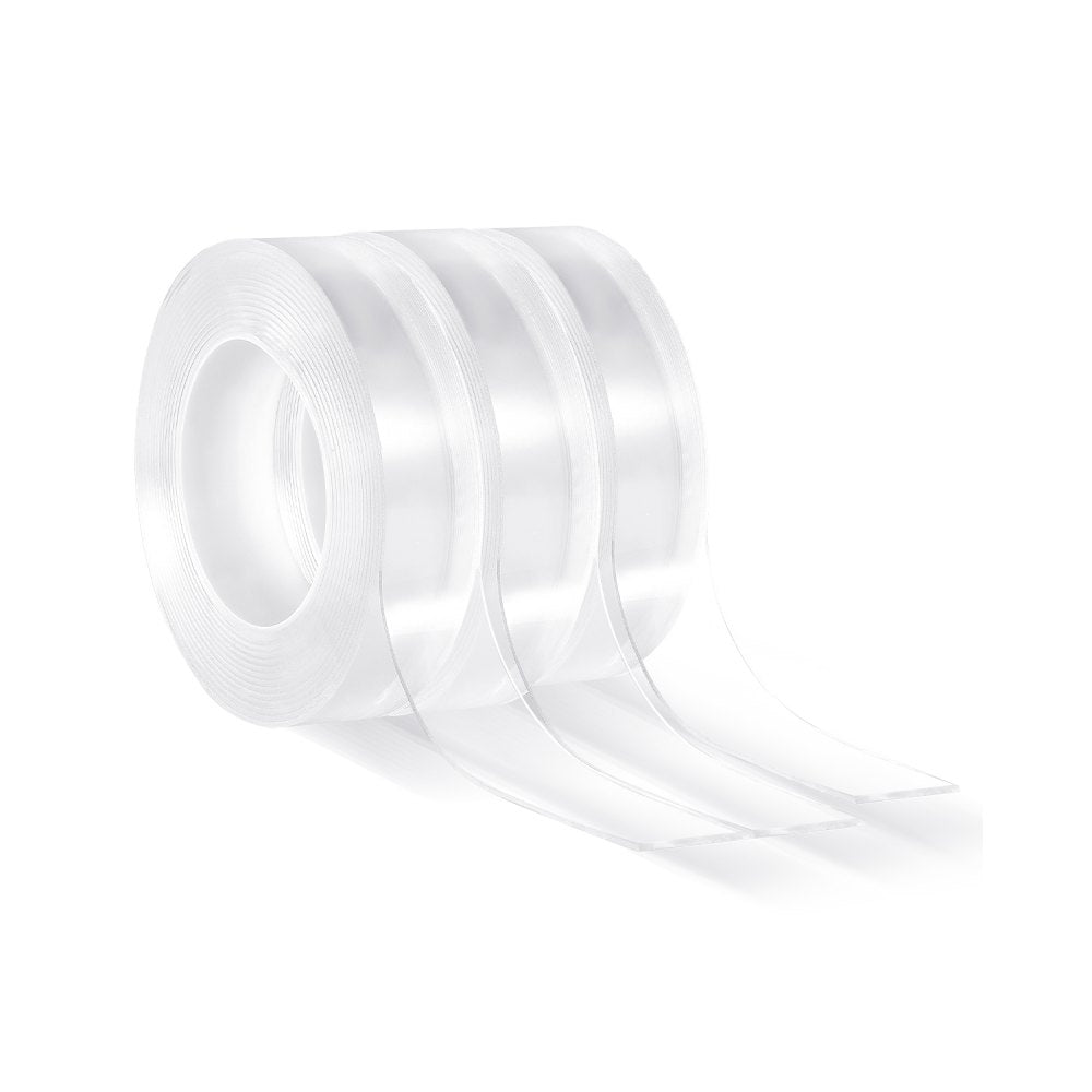VEVOR Double Sided Tape Heavy Duty, 16 ft Nano Mounting Tape( 3 Pack), Strong Adhesive & Reusable, Clear Two Sided Wall