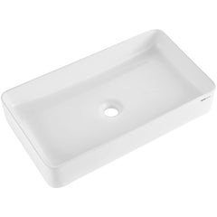 VEVOR Rectangle Vessel Sink, 24" x 13.8" Bathroom Vessel Sink Countertop, White Ceramic Bathroom Sinks Above Counter