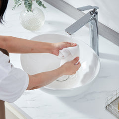 VEVOR Oval Vessel Sink, 16" x 13.4" Bathroom Vessel Sink Bowl Countertop, White Ceramic Bathroom Sinks Above Counter
