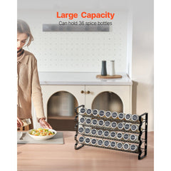 VEVOR Spice Rack Organizer for Cabinet, Spice Organizer with 36 Empty Spice Jars, Lids, Spice Labels, and Funnel