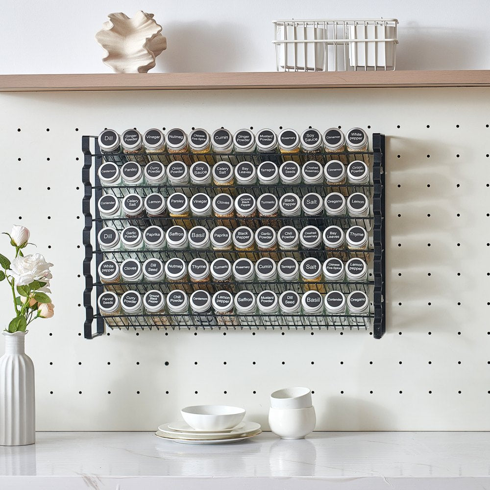 VEVOR Spice Rack Organizer for Cabinet, Spice Organizer with 72 Empty Spice Jars, Lids, Spice Labels, and Funnel