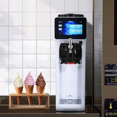 VEVOR Commercial Ice Cream Machine, 10.6 QT/H Yield, 1000W Single Flavor Countertop Soft Serve Ice Cream Maker, 4L