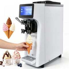 VEVOR Commercial Ice Cream Machine, 10.6 QT/H Yield, 1000W Single Flavor Countertop Soft Serve Ice Cream Maker, 4L