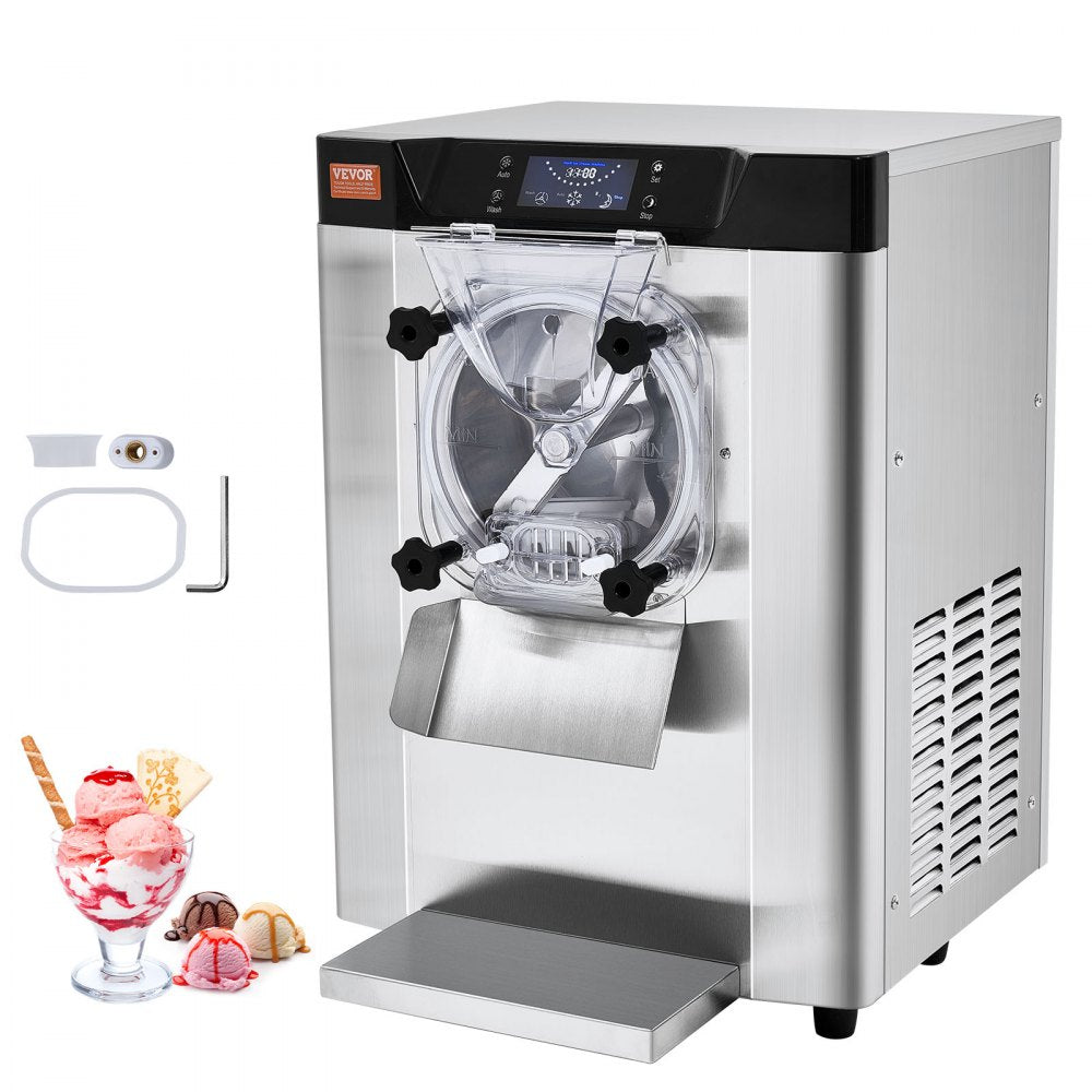 VEVOR Commercial Ice Cream Machine, 12 L/H Yield, 1713W Single Flavor Countertop Hard Serve Ice Cream Maker, 4.5L