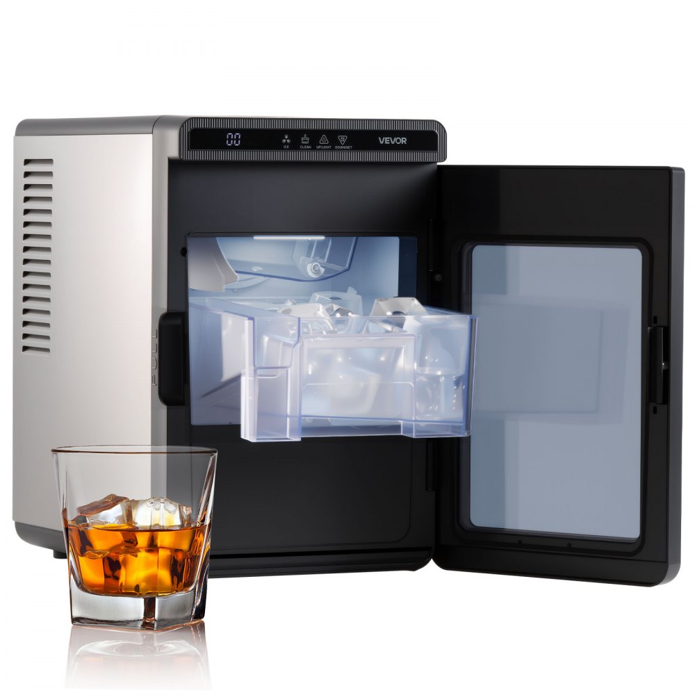 VEVOR Countertop Ice Maker, 22 lbs per Day, Self-Cleaning Portable Machine with Tong, Drawer-Style Ice Access