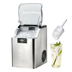 VEVOR Countertop Ice Maker, 44 lbs per Day, Self-Cleaning Portable Machine with Scoop, 4 lbs Ice-Storage Basket, Nugget