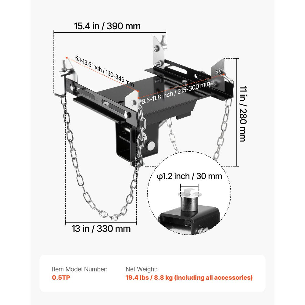 VEVOR Transmission Jack Adapter, 1100 lbs / 0.5 Ton Load Capacity Automotive Transmission Lift Adapter, Heavy-Duty