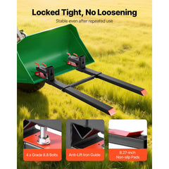 VEVOR Pallet Forks, 4000 lbs Clamp on Pallet Forks, 60-Inch Total Length Heavy-Duty Tractor Fork with Adjustable