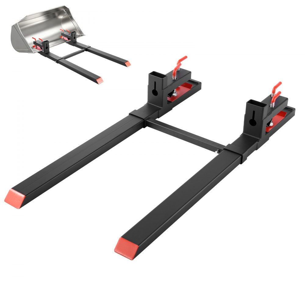 VEVOR Pallet Forks, 4000 lbs Clamp on Pallet Forks, 60-Inch Total Length Heavy-Duty Tractor Fork with Adjustable