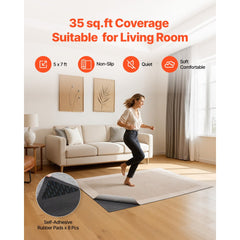 VEVOR Rug Pad 5 x 7 ft, Non-slip Carpet Area Pad, Rug Mat Padding with Dual Surface Felt Cushion & Rubber Gripper