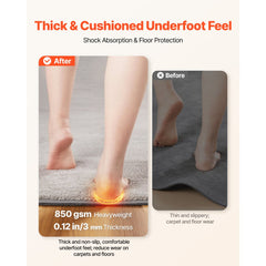 VEVOR Rug Pad 5 x 7 ft, Non-slip Carpet Area Pad, Rug Mat Padding with Dual Surface Felt Cushion & Rubber Gripper