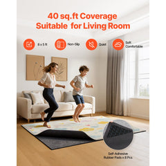 VEVOR Rug Pad 8 x 5 ft, Non-slip Carpet Area Pad, Rug Mat Padding with Dual Surface Felt Cushion & Rubber Gripper