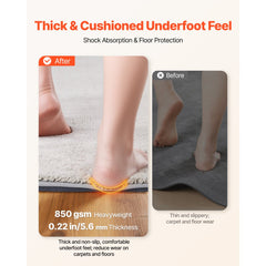 VEVOR Rug Pad 8 x 5 ft, Non-slip Carpet Area Pad, Rug Mat Padding with Dual Surface Felt Cushion & Rubber Gripper