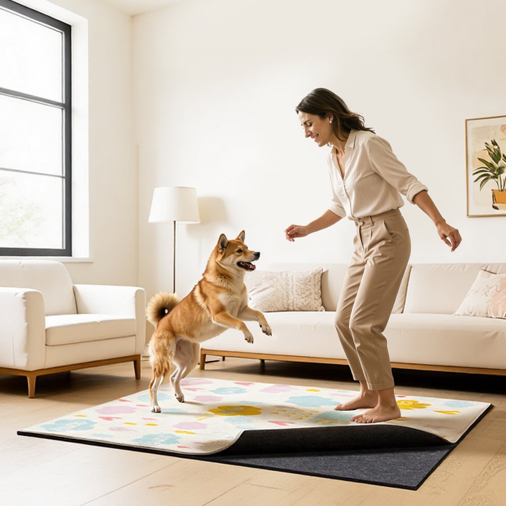 VEVOR Rug Pad 8 x 5 ft, Non-slip Carpet Area Pad, Rug Mat Padding with Dual Surface Felt Cushion & Rubber Gripper