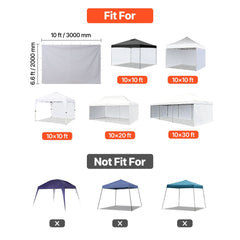 VEVOR Canopy Sidewalls, Fit for 10 x 10 ft Pop Up Canopy Tent, Tent Side Walls with Waterproof and Sunlight Protection