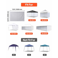 VEVOR Canopy Sidewalls, Fit for 10 x 10 ft Pop Up Canopy Tent, Tent Side Walls with Waterproof and Sunlight Protection
