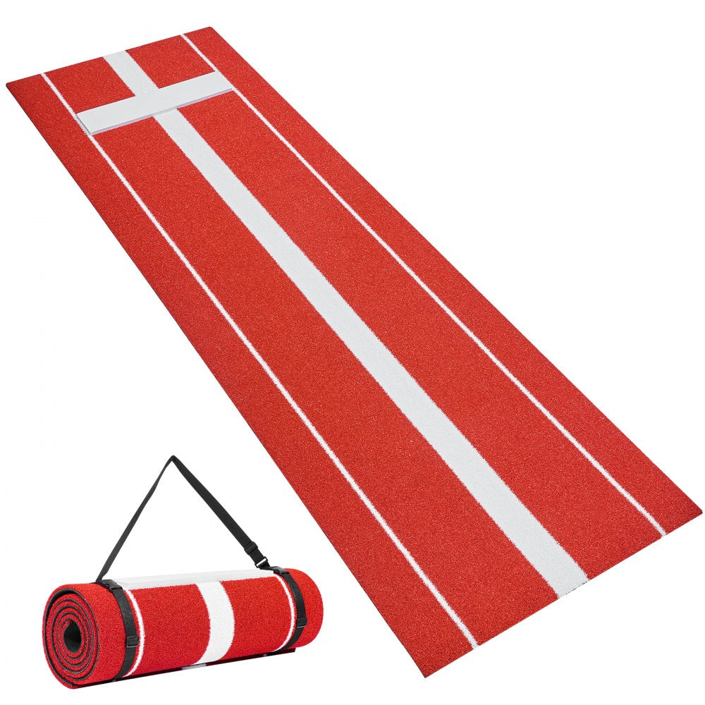 VEVOR Softball Pitching Mat, 10x3 ft Baseball Pitching Rubber Mound, Antifade Turf and Antislip Foam Backing Portable