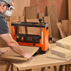 VEVOR Thickness Planer, 13-Inch Width Worktable, Woodworking Power Benchtop Planer, Spiral-Style Cutterhead with 24