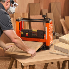 VEVOR Thickness Planer, Two-Blade, 13-Inch Width Worktable Power Benchtop Planer, 1800W 23500 RPM Powerful Motor, Dual