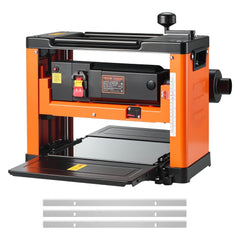 VEVOR Thickness Planer, Three-Blade, 13-Inch Width Worktable Power Benchtop Planer, 2000W 23500 RPM Powerful Motor