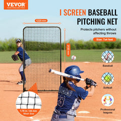 VEVOR I Screen Baseball for Batting Cage, 7x4 ft Baseball Softball Safety Screen, Body Protector Portable Batting
