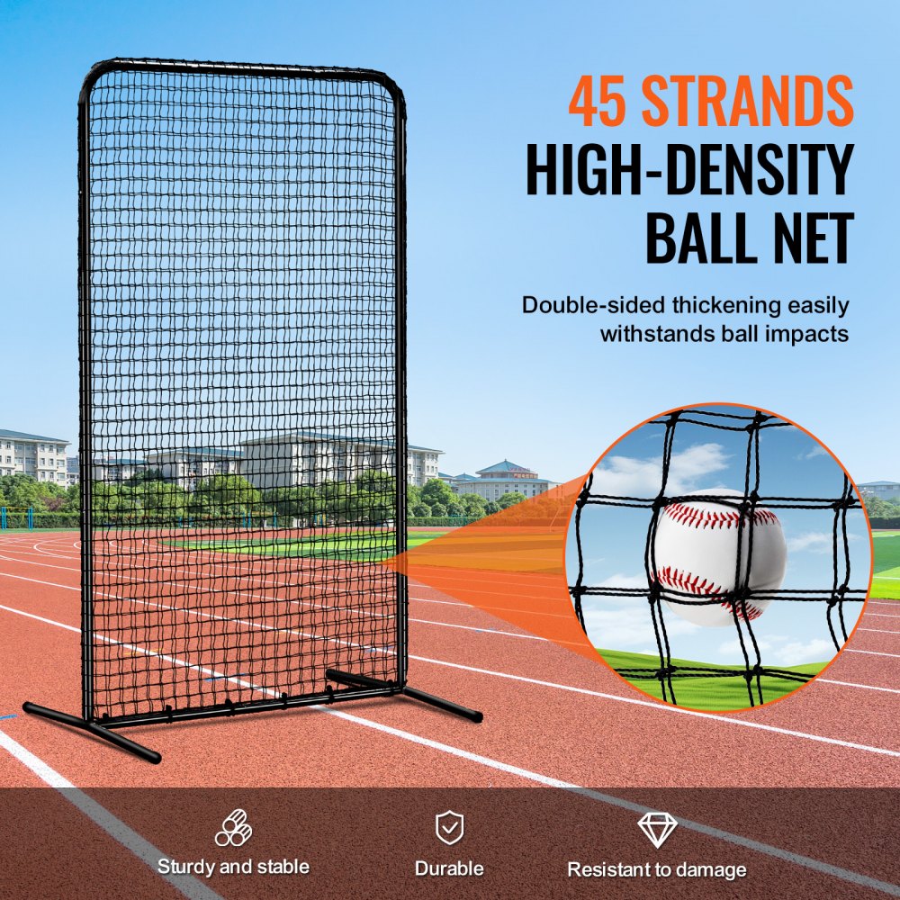 VEVOR I Screen Baseball for Batting Cage, 7x4 ft Baseball Softball Safety Screen, Body Protector Portable Batting