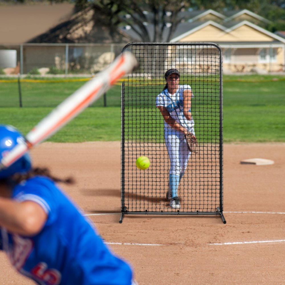 VEVOR I Screen Baseball for Batting Cage, 7x4 ft Baseball Softball Safety Screen, Body Protector Portable Batting
