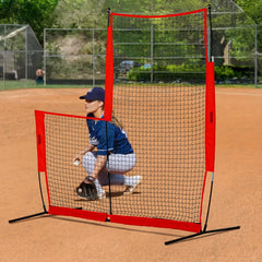 VEVOR L Screen Baseball for Batting Cage, 7x7 ft Baseball & Softball Safety Screen, Body Protector Portable Batting