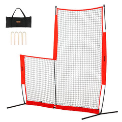 VEVOR L Screen Baseball for Batting Cage, 7x7 ft Baseball & Softball Safety Screen, Body Protector Portable Batting