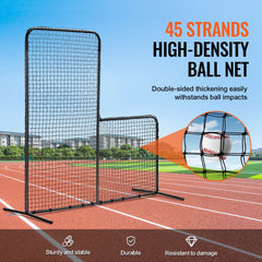 VEVOR L Screen Baseball for Batting Cage, 7x7 ft Baseball Softball Safety Screen, Body Protector Portable Batting
