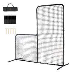 VEVOR L Screen Baseball for Batting Cage, 7x7 ft Baseball Softball Safety Screen, Body Protector Portable Batting