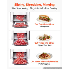 VEVOR Meat Cutter Machine, 550W Meat Slicer, 350 lb/h Commercial Meat Cutting Machine, Stainless Steel, 3.5 mm