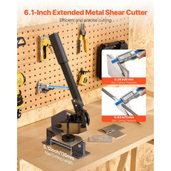 VEVOR Sheet Metal Shear, 6 in Manual Hand Plate Shear, Heavy Duty Mounting Type Sheet Cutter with Solid Steel Frame