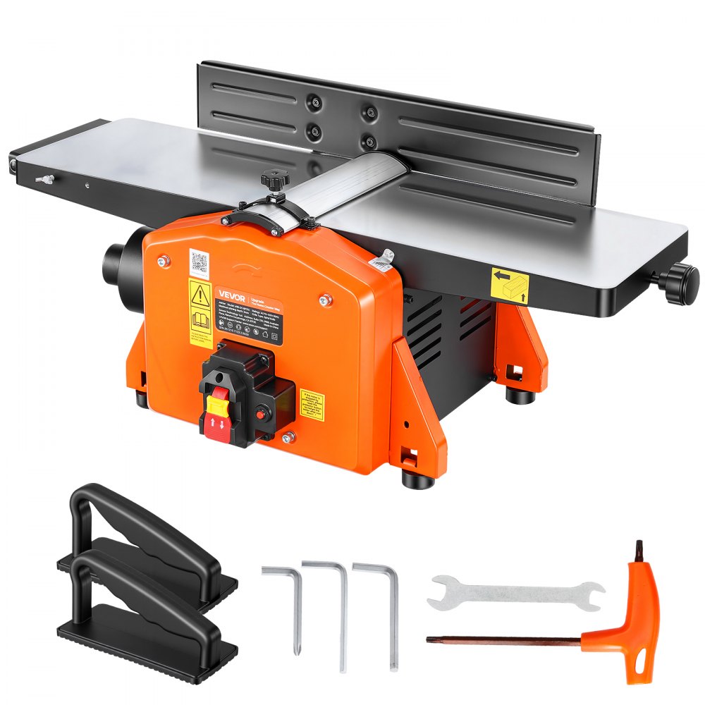 VEVOR Spiral Benchtop Jointer, 8 Inch, 2 HP 8500 RPM Bench Top Wood Jointer, with 18-Blade Spiral Cutterhead