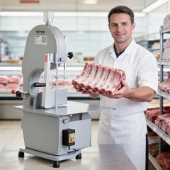 VEVOR Commercial Electric Meat Bandsaw, 1500W Stainless Steel Countertop Bone Sawing Machine, Workbeach 19.3" x 15"