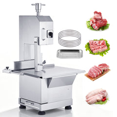 VEVOR Commercial Electric Meat Bandsaw, 2200W Stainless Steel Countertop Bone Sawing Machine, Workbeach 18.5" x 20.9"