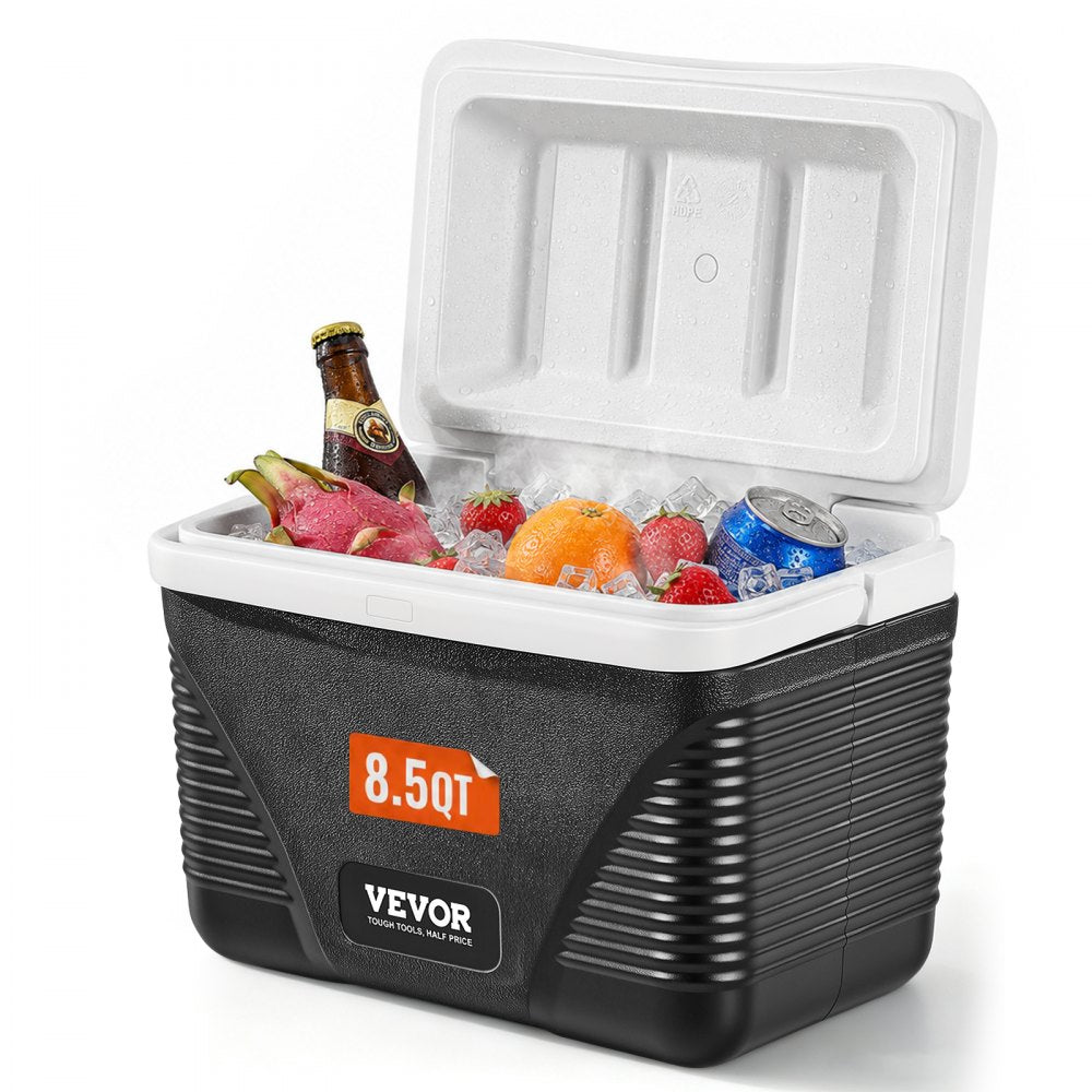 VEVOR Portable Cooler, 8.5 QT Hard Cooler with Ice Retention and Heavy-Duty Handles, Lightweight Rigid Material