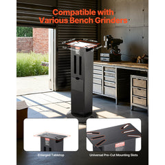 VEVOR Bench Grinder Stand, Heavy-Duty Bench Grinder and Vise Floor Pedestal with 11" x 6.7" Mounting Plate, Grinding