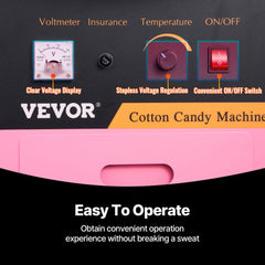 VEVOR Electric Cotton Candy Machine, 1000W Candy Floss Maker, Commercial Cotton Candy Machine with Stainless Steel