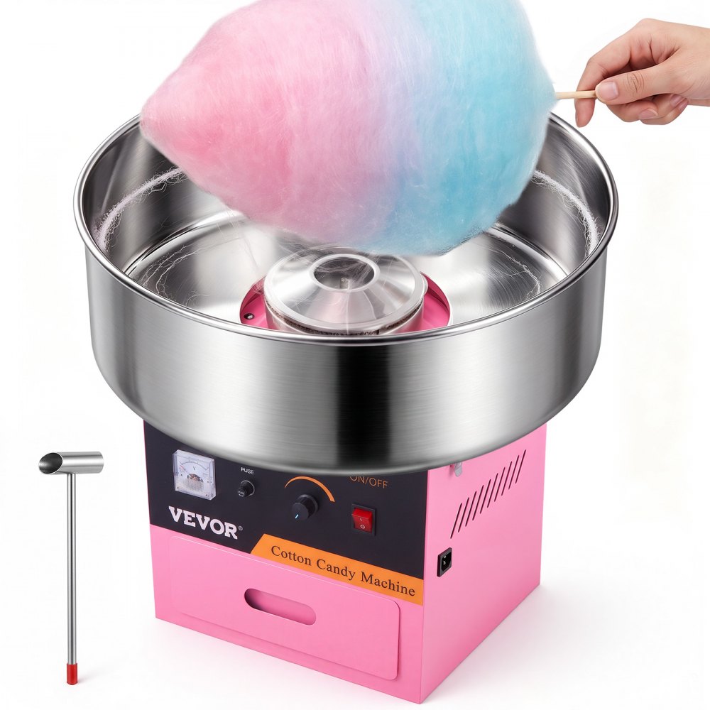 VEVOR Electric Cotton Candy Machine, 1000W Candy Floss Maker, Commercial Cotton Candy Machine with Stainless Steel