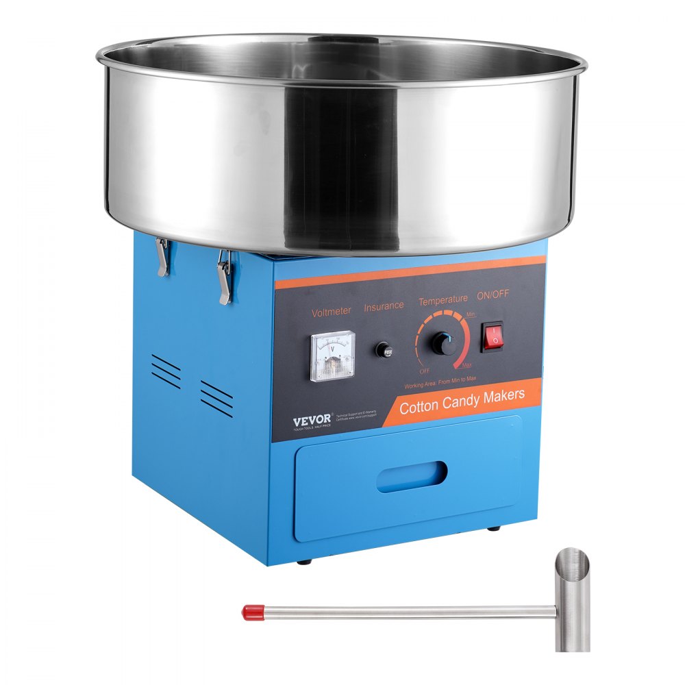 VEVOR Electric Cotton Candy Machine, 1000W Candy Floss Maker, Commercial Cotton Candy Machine with Stainless Steel