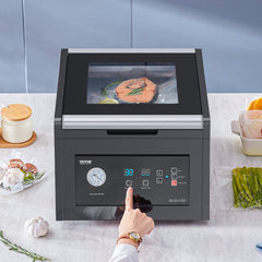 VEVOR Chamber Vacuum Sealer, 380W Vacuum Pump Power, Sealing Bag Packing Machine for Wet Foods, Meat, Compact Design